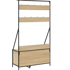 vidaXL tøjstativ med skoopbevaring 100x41x184 cm sonoma-eg