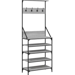 vidaXL tøjstativ med skoopbevaring 70x34x184 cm grå sonoma-eg