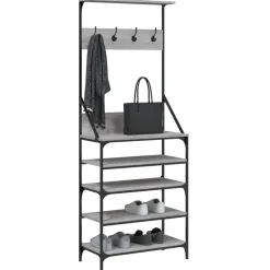 vidaXL tøjstativ med skoopbevaring 70x34x184 cm grå sonoma-eg