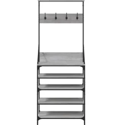 vidaXL tøjstativ med skoopbevaring 70x34x184 cm grå sonoma-eg