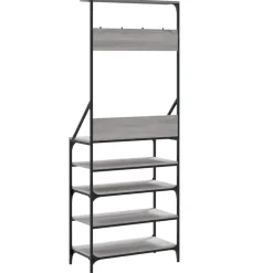 vidaXL tøjstativ med skoopbevaring 70x34x184 cm grå sonoma-eg