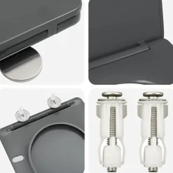 vidaXL Toilet sæde Antracit 47 x 36 x 3,4 cm Duroplast