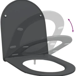vidaXL Toilet sæde Antracit 47 x 36 x 3,4 cm Duroplast
