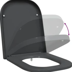 vidaXL Toilet sæde Antracit 47,5 x 35 x 3,6 cm Duroplast