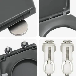 vidaXL Toilet sæde Antracit 47 x 37 x 4 cm Duroplast