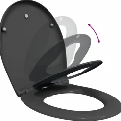 vidaXL Toilet sæde Antracit 47 x 37 x 4 cm Duroplast