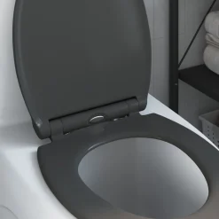 vidaXL Toilet sæde Antracit 47 x 37,5 x 3,8 cm Duroplast