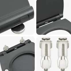 vidaXL Toilet sæde Antracit 47 x 37,5 x 3,8 cm Duroplast