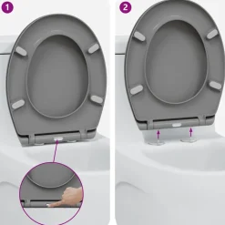 vidaXL Toilet sæde Grå 47 x 37 x 4 cm Duroplast