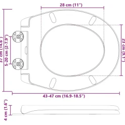 vidaXL Toilet sæde Grå 47 x 37 x 4 cm Duroplast