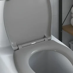 vidaXL Toilet sæde Grå 47 x 37 x 4 cm Duroplast