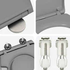 vidaXL Toilet sæde Grå 47 x 37 x 4 cm Duroplast