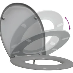 vidaXL Toilet sæde Grå 47 x 37 x 4 cm Duroplast