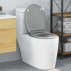 vidaXL Toilet sæde Grå 47 x 37,5 x 3,8 cm Duroplast