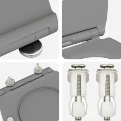 vidaXL Toilet sæde Grå 47 x 37,5 x 3,8 cm Duroplast
