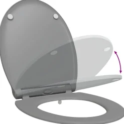 vidaXL Toilet sæde Grå 47 x 37,5 x 3,8 cm Duroplast
