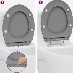 vidaXL Toilet sæde Grå 47 x 37,5 x 3,8 cm Duroplast