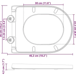 vidaXL Toilet sæde Grå 49 x 36 x 4 cm Duroplast