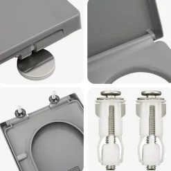 vidaXL Toilet sæde Grå 49 x 36 x 4 cm Duroplast