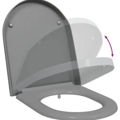 vidaXL Toilet sæde Grå 49 x 36 x 4 cm Duroplast