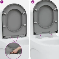 vidaXL Toilet sæde Grå 49 x 36 x 4 cm Duroplast