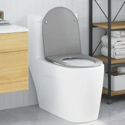 vidaXL Toilet sæde Grå 47 x 36 x 3,4 cm Duroplast
