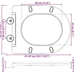 vidaXL Toilet sæde Grå 47 x 36 x 3,4 cm Duroplast