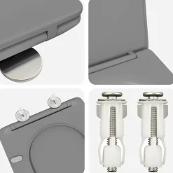 vidaXL Toilet sæde Grå 47 x 36 x 3,4 cm Duroplast