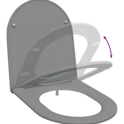vidaXL Toilet sæde Grå 47 x 36 x 3,4 cm Duroplast