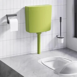 vidaXL toiletcisterne med vandindløb i bunden 3/6 l olivengrøn