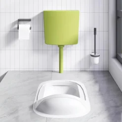 vidaXL toiletcisterne med vandindløb i bunden 3/6 l olivengrøn