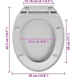 vidaXL toiletsæde med soft close og quick release-funktion oval lysegrå