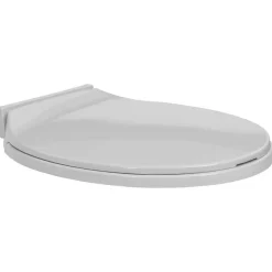 vidaXL toiletsæde med soft-close oval lysegrå
