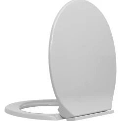 vidaXL toiletsæde med soft-close oval lysegrå