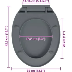vidaXL toiletsæde med soft close oval grå