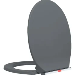 vidaXL toiletsæde med soft close og quick release-funktion oval grå