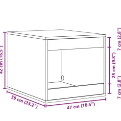 vidaXL toiletskjuler kattebakke 47x59x42 cm konstrueret træ grå sonoma
