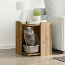 vidaXL toiletskjuler kattebakke 42x42x51 cm konstrueret træ kunsteg