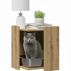 vidaXL toiletskjuler kattebakke 42x42x51 cm konstrueret træ kunsteg