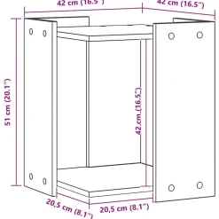 vidaXL toiletskjuler kattebakke 42x42x51 cm konstrueret træ kunsteg