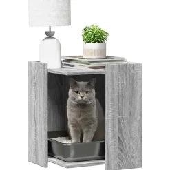 vidaXL toiletskjuler kattebakke 42x42x51 cm konstrueret træ grå sonoma