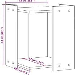 vidaXL toiletskjuler kattebakke 42x42x51 cm konstrueret træ grå sonoma