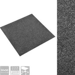 vidaXL Tæppe 20 pcs Antracit 50 x 50 cm 100% Polypropylen