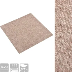 vidaXL Tæppe 20 pcs Beige 50 x 50 cm 100% Polypropylen