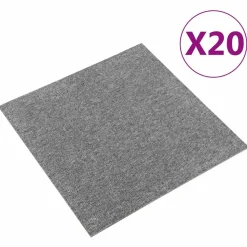vidaXL Tæppe 20 pcs Grå 50 x 50 cm 100% Polypropylen