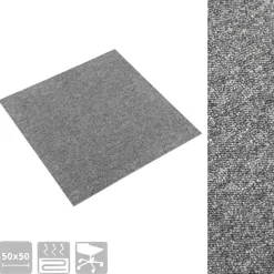 vidaXL Tæppe 20 pcs Grå 50 x 50 cm 100% Polypropylen