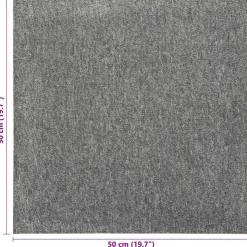 vidaXL Tæppe 20 pcs Grå 50 x 50 cm 100% Polypropylen