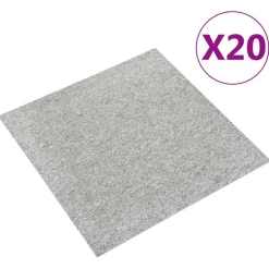 vidaXL Tæppe 20 pcs Lysegrå 50 x 50 cm 100% Polypropylen