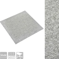 vidaXL Tæppe 20 pcs Lysegrå 50 x 50 cm 100% Polypropylen