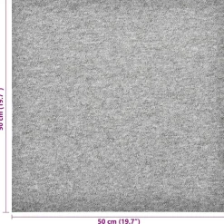 vidaXL Tæppe 20 pcs Lysegrå 50 x 50 cm 100% Polypropylen